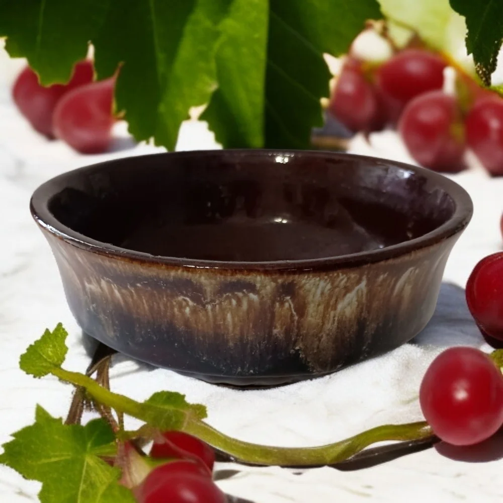 Roseville Robinson Ransbottom Bowl Brown Drip Glaze Mixing Pottery‎ USA Vintage